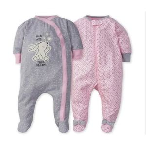 2-Pack Baby Girls Bunny Sleep 'N Plays- Size 3-6 Months